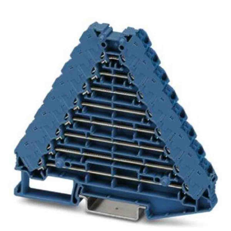 10 pcs - Phoenix Contact FTRV Series Blue Non-Fused DIN Rail Terminal, 0.14 - 2.5mm², Push In Termination