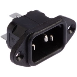 1 pcs - Bulgin C14 Panel Mount IEC Connector Male, 10A, 250 V