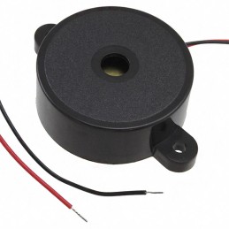 1 pcs : PK-35N29W-48VQ - Buzzers Indicator, Internally Driven Piezo 48 V 20mA 2.9kHz 90dB @ 48V, 30cm Panel Mount, Flange Wire L