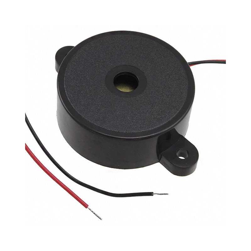 1 pcs : PK-35N29W-48VQ - Buzzers Indicator, Internally Driven Piezo 48 V 20mA 2.9kHz 90dB @ 48V, 30cm Panel Mount, Flange Wire L