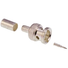 1 pcs - TE Connectivity, Plug Cable Mount BNC Connector, 75Ω, Crimp Termination, Straight Body