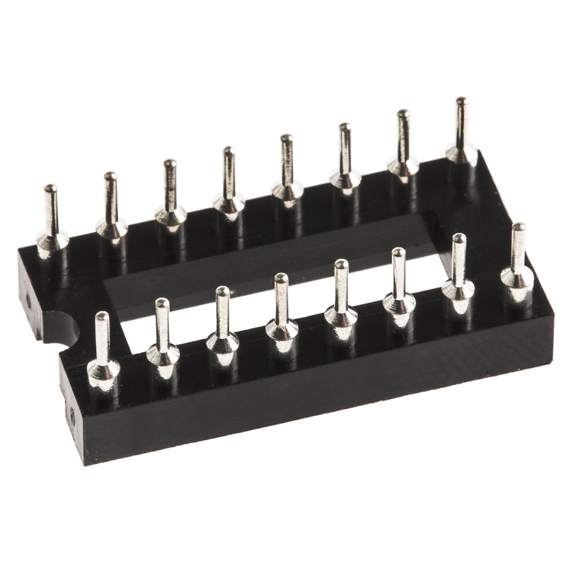 10 pcs - ASSMANN WSW 2.54mm Pitch Vertical 16 Way, Through Hole Turned Pin Open Frame IC Dip Socket, 3A