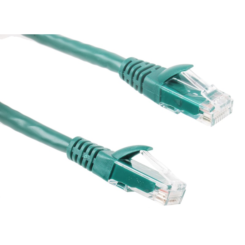 1 pcs - RS PRO Cat6 Male RJ45 to Male RJ45 Ethernet Cable, U/UTP, Green PVC Sheath, 1m