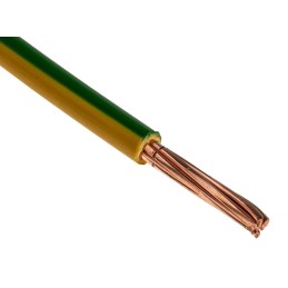 1 Reel of 100 M - Prysmian 6491X Series Green/Yellow 10 mm² Hook Up Wire, 7/1.35 mm, 100m