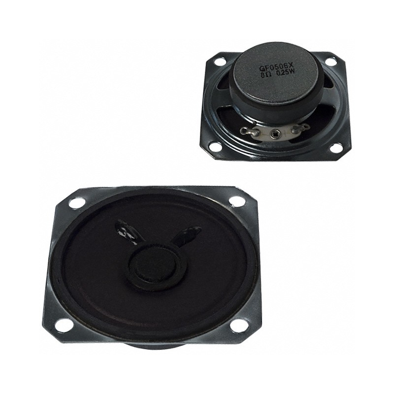 1 pcs : GF0506 - 8 Ohms General Purpose Speaker 250 mW 344 Hz ~ 7.2 kHz Top Round, Square Frame