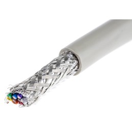 1 Reel of 100 M - Alpha Wire Multicore Data Cable, 0.23 mm², 10 Cores, 24 AWG, Screened, 100m, Grey Sheath