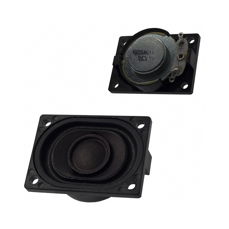 1 pcs : GC0401K - 8 Ohms General Purpose Speaker 1 W 390 Hz ~ 20 kHz Top Oval, Rectangular Frame