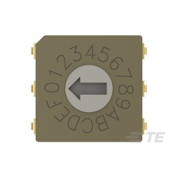 1 pcs - TE Connectivity 16 Way Surface Mount Rotary Switch 16P, Screwdriver Actuator