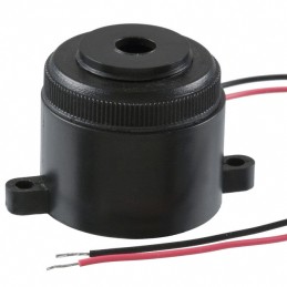 1 pcs : PK-20A35EWQ - Buzzers Indicator, Internally Driven Piezo 12 V 10mA 3.5kHz 95dB @ 12V, 30cm Panel Mount, Flange Wire Lead
