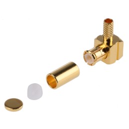 1 pcs - Amphenol, Plug Cable Mount MCX Connector, 50Ω, Crimp Termination, Right Angle Body