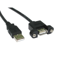 1 pcs - RS PRO USB 2.0 Cable, Male USB A to Female USB A Cable, 0.5m
