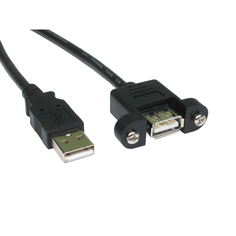 1 pcs - RS PRO USB 2.0 Cable, Male USB A to Female USB A Cable, 0.5m