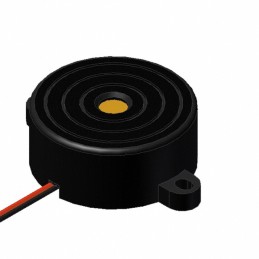 1 pcs : AI-3238-TF-LW140-R - Buzzers Indicator, Internally Driven Piezo 12 V 10mA 3.8kHz 106dB @ 12V, 10cm Panel Mount, Flange W
