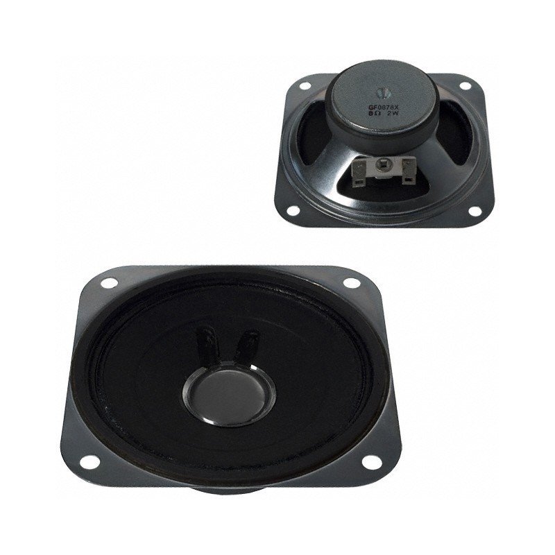 1 pcs : GF0876 - 8 Ohms General Purpose Speaker 2 W 232 Hz ~ 18 kHz Top Round, Square Frame