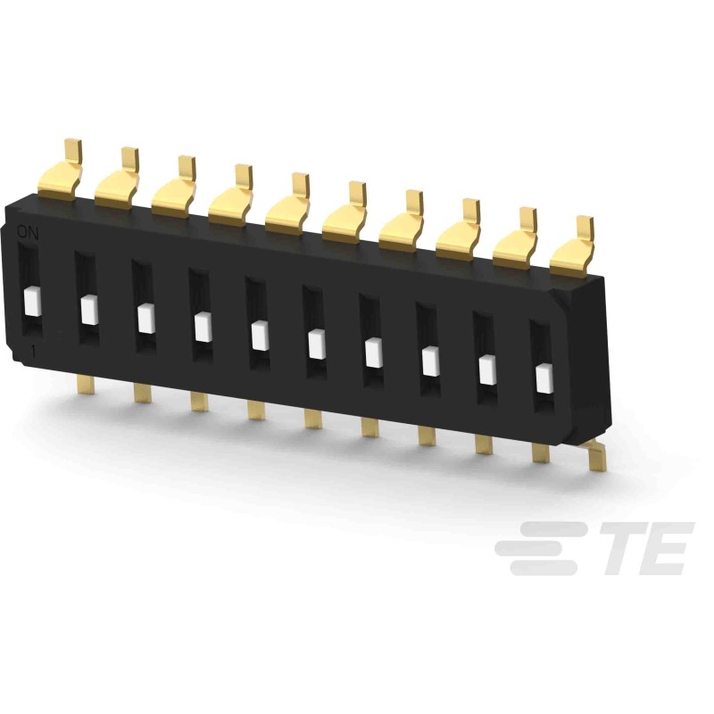 1 pcs - TE Connectivity 10 Way Surface Mount DIP Switch SPST, Recessed Actuator
