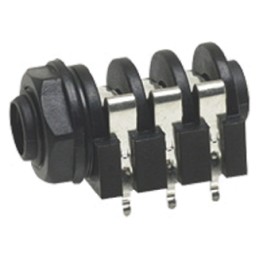 10 pcs - RS PRO Jack Connector 6.35 mm PCB Mount Mono Socket, 2Pole 3A