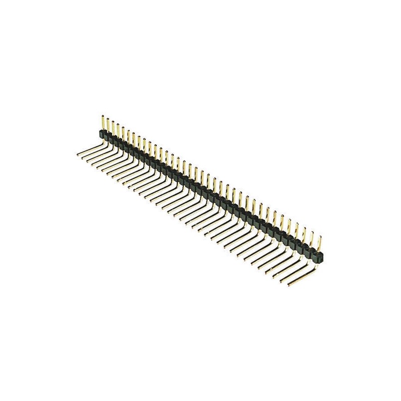 100 pcs - ASSMANN WSW AW140 Series Right Angle Through Hole Pin Header, 36 Contact(s), 2.54mm Pitch, 1 Row(s), Unshrouded