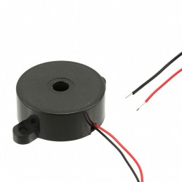 1 pcs : PK-35H29W-24VQ - Buzzers Indicator, Internally Driven Piezo 24 V 30mA 2.9kHz 100dB @ 24V, 30cm Panel Mount, Flange Wire 