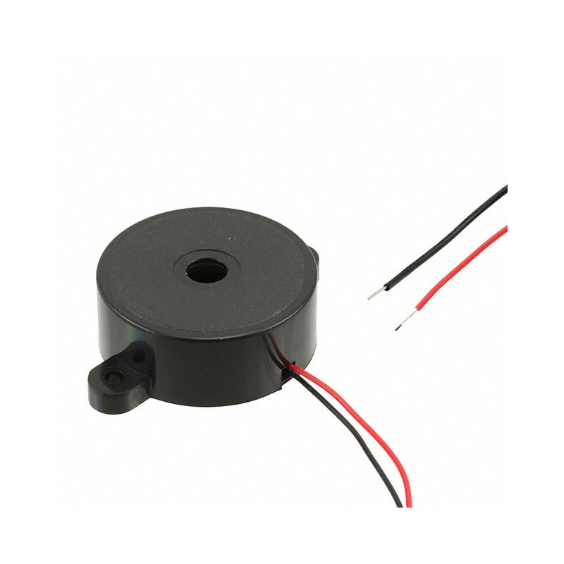 1 pcs : PK-35H29W-24VQ - Buzzers Indicator, Internally Driven Piezo 24 V 30mA 2.9kHz 100dB @ 24V, 30cm Panel Mount, Flange Wire 