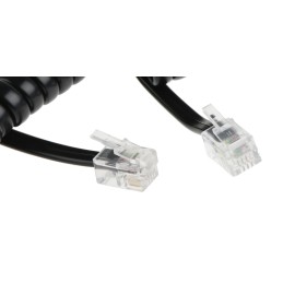 1 pcs - Decelect Male RJ9 to Male RJ9 Telephone Extension Cable, Black Sheath, 1.5m