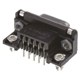 1 pcs - TE Connectivity Amplimite HD-20 9 Way Right Angle Through Hole D-sub Connector Socket, 2.74mm Pitch, with 4-40 UNC
