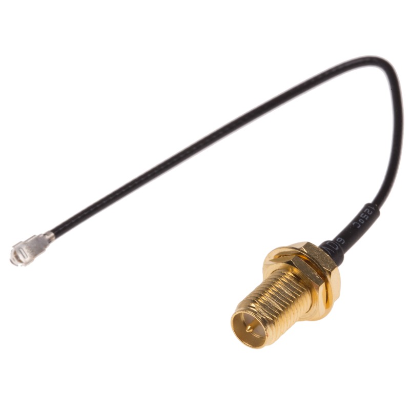 1 pcs - RS PRO Female RP-SMA to Female U.FL Coaxial Cable, 100mm, RF Coaxial, Terminated