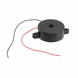 1 pcs : PK-35A29WQ - Buzzers Indicator, Internally Driven Piezo 12 V 10mA 2.9kHz 95dB @ 12V, 10cm Panel Mount, Flange Wire Leads