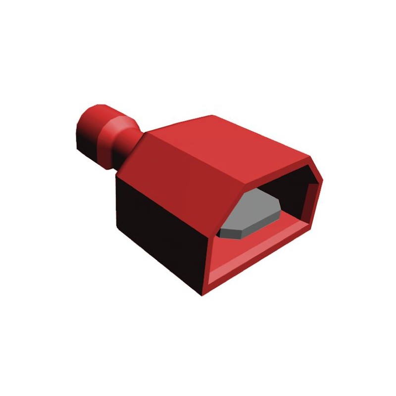 1 Reel of 1400 - TE Connectivity Ultra-Fast .250 Red Insulated Male Spade Connector, Tab, 6.3 x 0.8mm Tab Size, 0.3mm² to 0.8mm²