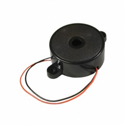 1 pcs : PF-27N36WQ - Buzzers Indicator, Internally Driven Piezo 12 V 15mA 3.5kHz 90dB @ 12V, 30cm Panel Mount, Flange Wire Leads