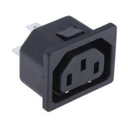 1 pcs - RS PRO C13 Snap-In IEC Connector Socket, 15A, 250 V