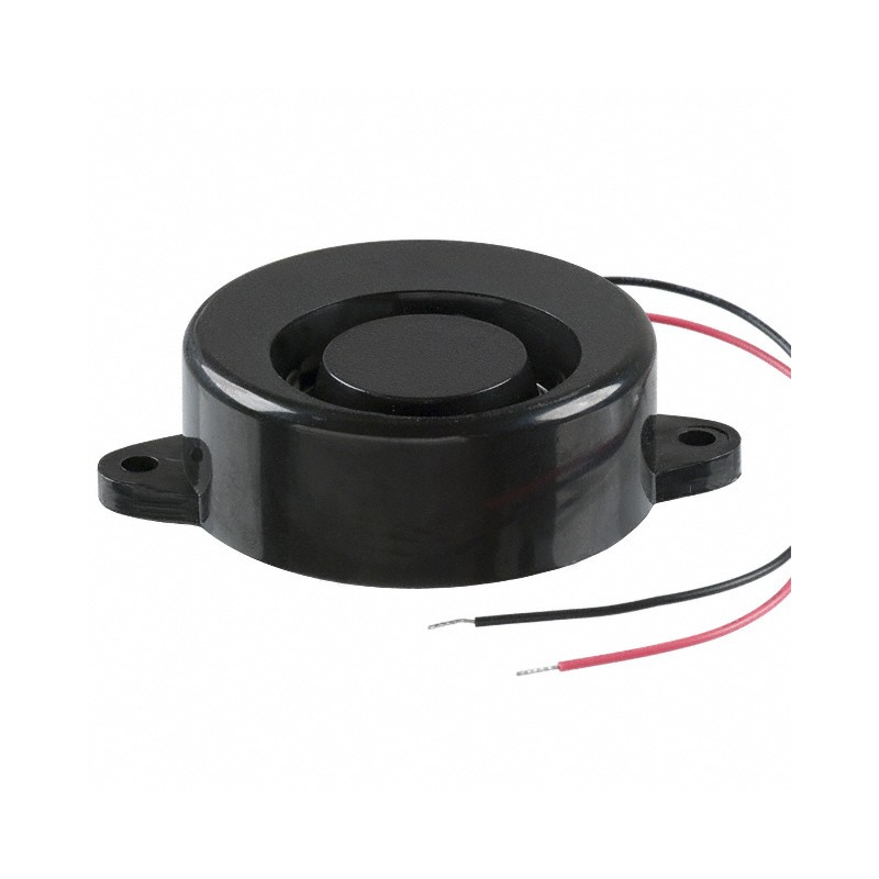 1 pcs : PS-580Q - Buzzers Indicator, Internally Driven Piezo 12 V 150mA 2.8kHz 100dB @ 12V, 100cm Panel Mount, Flange Wire Leads