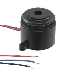1 pcs : PFD-20A35EWQ - Buzzers Indicator, Internally Driven Piezo 12 V 10mA 3.5kHz 95dB @ 12V, 30cm Panel Mount, Flange Wire Lea