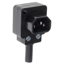 1 pcs - Bulgin C14 Right Angle Cable Mount IEC Connector Male, 10A, 250 V