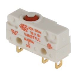 1 pcs - Saia-Burgess Plunger Micro Switch, Solder Terminal, 5 A @ 250 V ac, SPDT, IP67