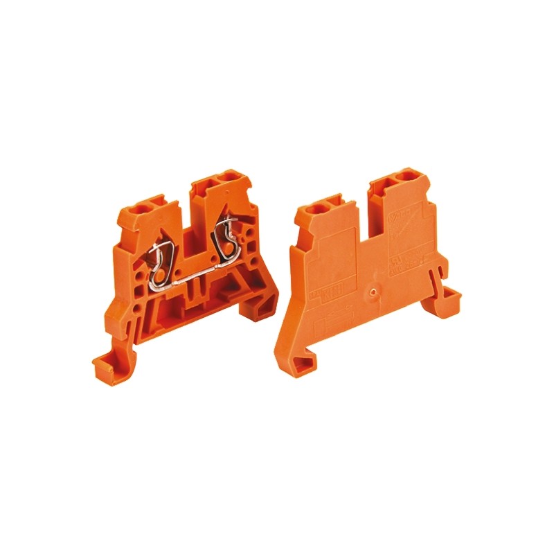 10 pcs - Wago 870 Series Orange Feed Through Terminal Block, 2.5mm², Single-Level, Cage Clamp Termination