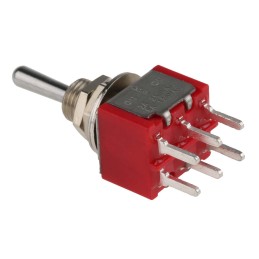 1 pcs - RS PRO Toggle Switch, PCB Mount, On-Off-On, DPDT, Through Hole Terminal, 120 ac/dc, 28V ac/dc