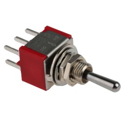 1 pcs - RS PRO Toggle Switch, PCB Mount, On-Off-On, DPDT, Through Hole Terminal, 120 ac/dc, 28V ac/dc