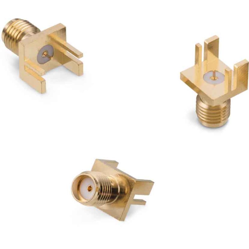 1 pcs - Wurth Elektronik WR-SMA Series, jack Edge Mount SMA Connector, Solder Termination, Straight Body
