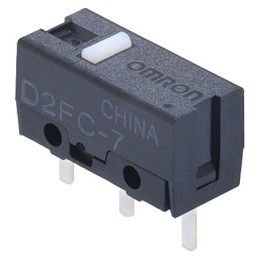 1 pcs - Omron Button Subminiature Micro Switch, Through Hole Terminal, 1mA, SPST, IP40