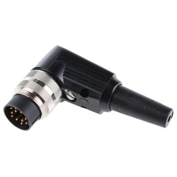 1 pcs - Lumberg, WSV 12 Pole Right Angle M16 Din Plug, DIN EN 60529, 3A, 60 V ac IP40, Male, Cable Mount