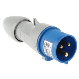1 pcs - Legrand, P17 Tempra Pro IP44 Blue Cable Mount 2P + E Industrial Power Plug, Rated At 16A, 230 V