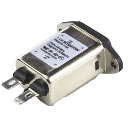 1 pcs - Schaffner 1A, 250 V ac Male Panel Mount IEC Filter FN9222-1-06, Faston None Fuse