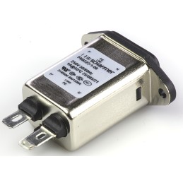 1 pcs - Schaffner 1A, 250 V ac Male Panel Mount IEC Filter FN9222-1-06, Faston None Fuse