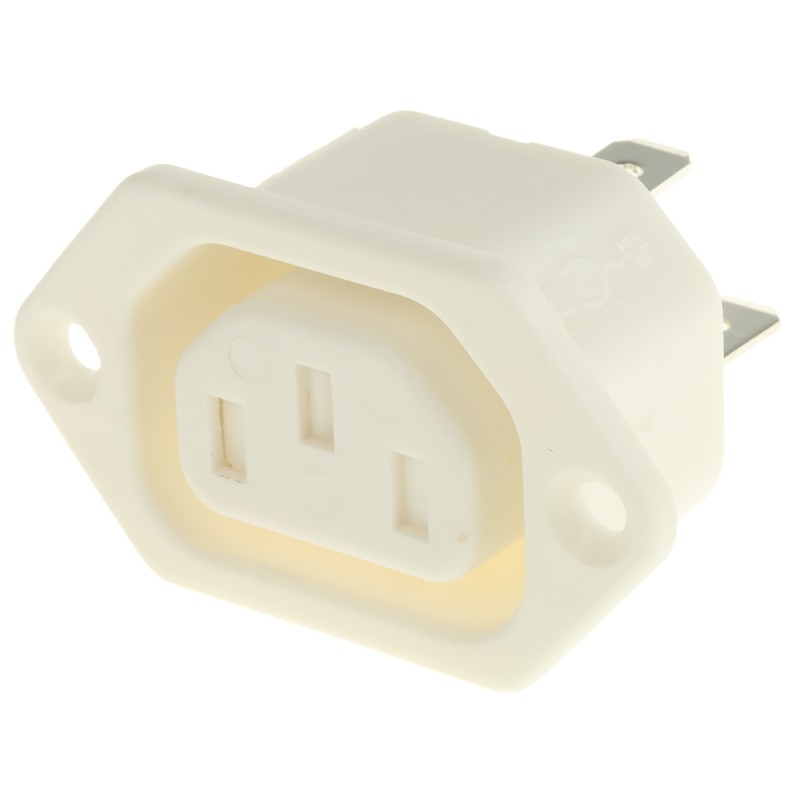 1 pcs - Bulgin C13 Panel Mount IEC Connector Socket, 10A, 250 V