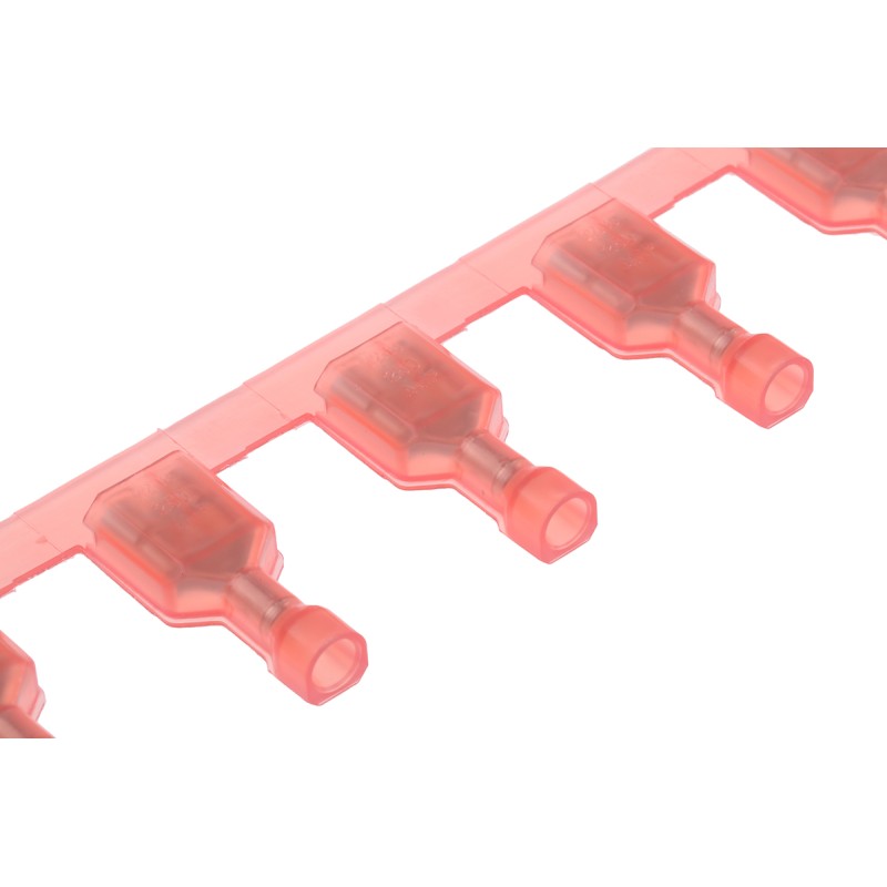 1 Reel of 2200 - TE Connectivity Ultra-Fast .250 Red Insulated Female Spade Connector, Receptacle, 6.35 x 0.81mm Tab Size, 0.3mm