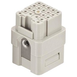 1 pcs - HARTING Heavy Duty Power Connector Insert, 6.5A, Female, Han Q Series, 21 Contacts
