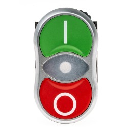 1 pcs - BACO Green, Red Illuminated Spring Return Push Button Head, 22mm Cutout, IP66