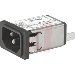 1 pcs - Schurter 15A, 125 V ac Male Snap-In Filtered IEC Connector 5110.1543.1, Quick Connect None Fuse