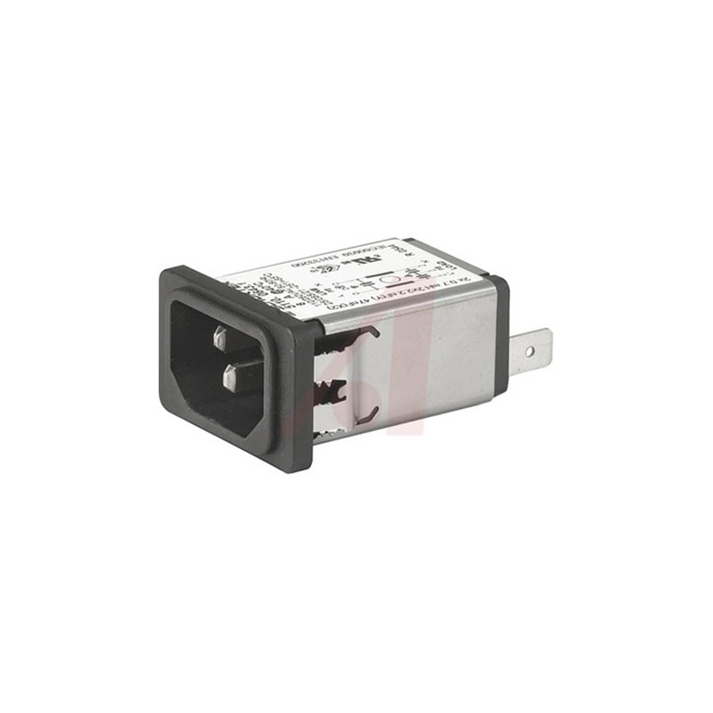 1 pcs - Schurter 15A, 125 V ac Male Snap-In Filtered IEC Connector 5110.1543.1, Quick Connect None Fuse