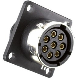 1 pcs - Souriau Circular Connector, 3 Contacts, Flange Mount, Plug, Female, IP65, UTG Series